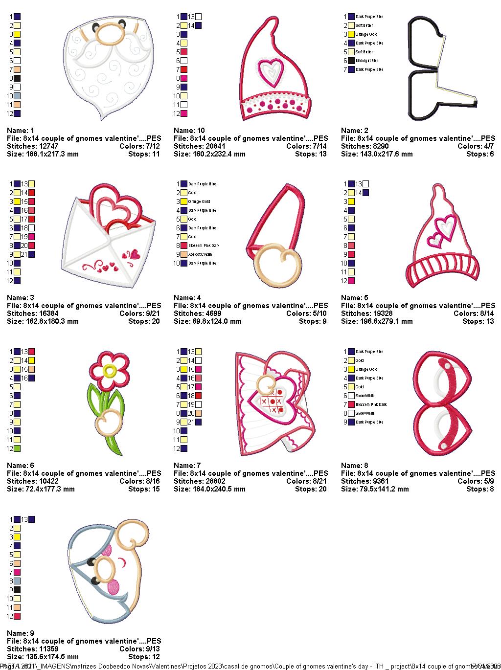 Gnomes Couple Valentine's Day - ITH Project - Machine Embroidery Design