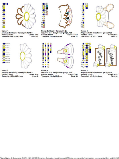 Cheerful Florist Daisy Spring - ITH Project - Machine Embroidery Design