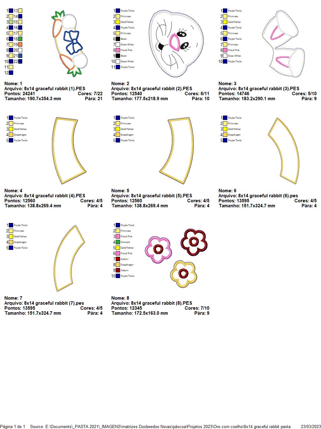 Graceful Rabbit - ITH Project - Machine Embroidery Design