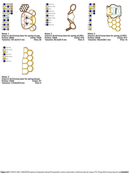 Honey Spring Bear - ITH Project - Machine Embroidery Design