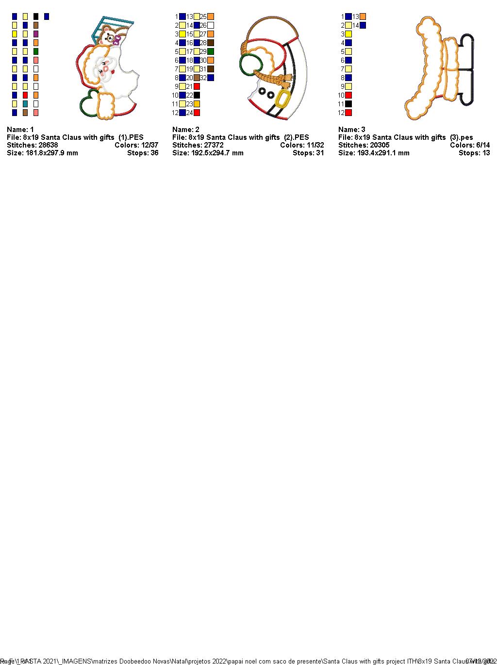 Santa Claus With Gifts - ITH Project - Machine Embroidery Design