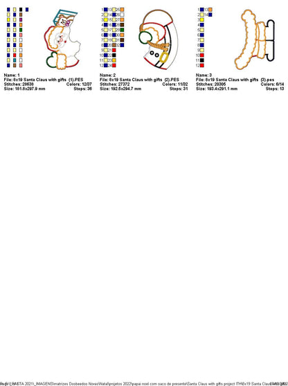 Santa Claus With Gifts - ITH Project - Machine Embroidery Design