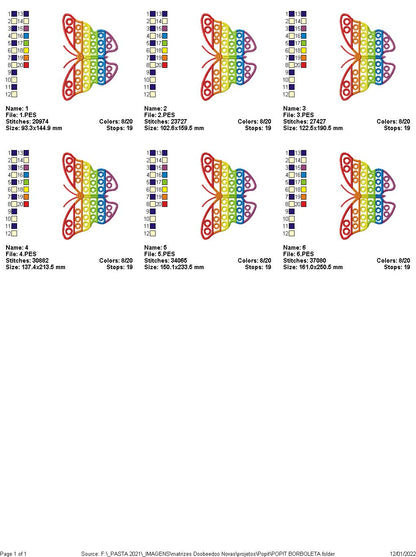 Pop It Set of 4 Designs - Applique - Machine Embroidery Design