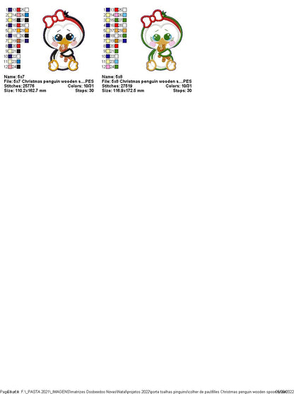 Penguin for Woden Spoon - ITH Project - Machine Embroidery Design