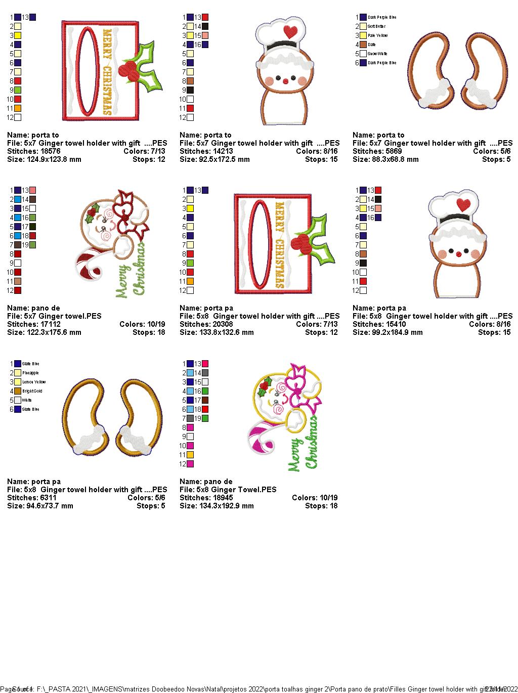 Gingerbread Christmas Kitchen Set - ITH Project - Machine Embroidery Design