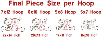 Christmas Santa Claus and Mrs Claus in Love - ITH Project - Machine Embroidery Design
