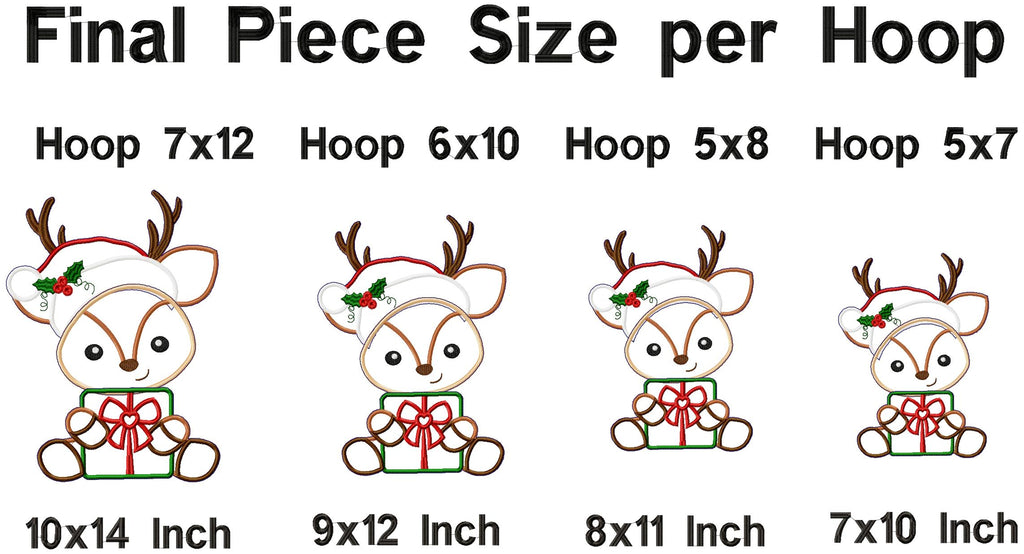 Reindeer Gift and Gingerbread House - Set of 2 Designs - ITH Project - Machine Embroidery Design