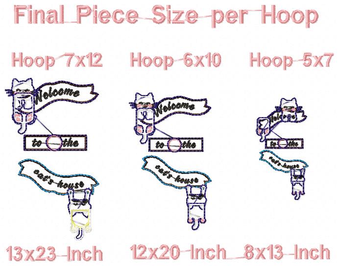 Welcome to the Cat's House Ornament - ITH Project - Machine Embroidery Design