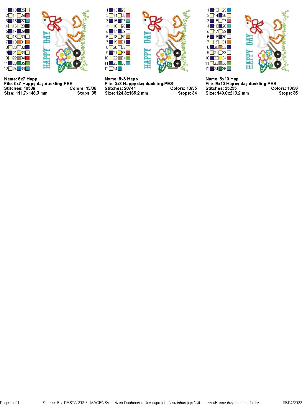 Cute Duckling Dish Cloth Hanger - ITH Project - Machine Embroidery Design