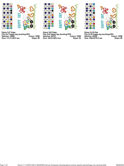 Cute Duckling Dish Cloth Hanger - ITH Project - Machine Embroidery Design