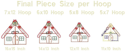 Gingerbread House With Windows - ITH Project - Machine Embroidery Design