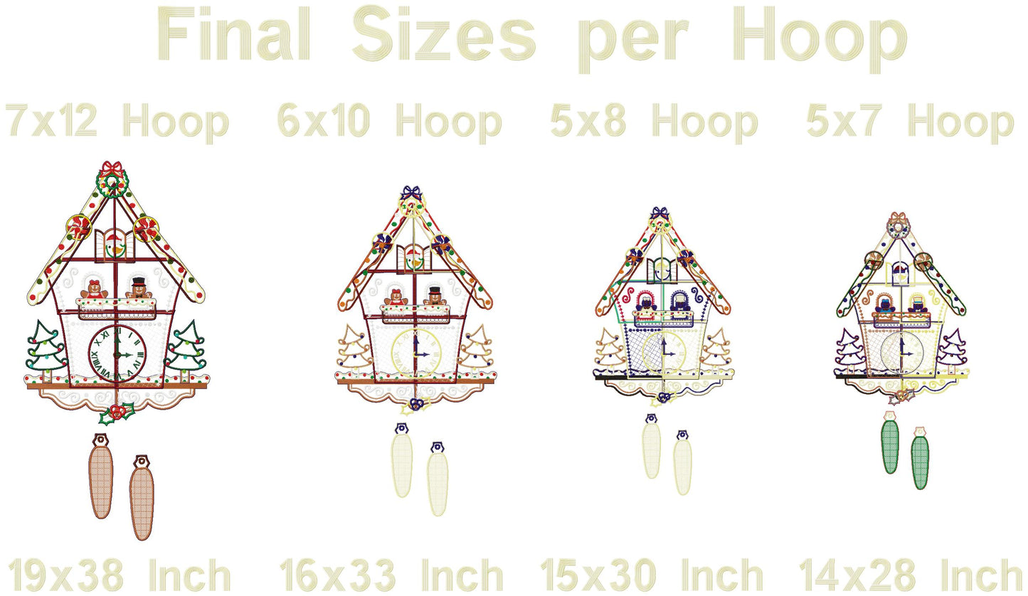 Cuckoo Clock Christmas - ITH Project - Machine Embroidery Design