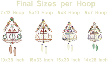 Cuckoo Clock Christmas - ITH Project - Machine Embroidery Design