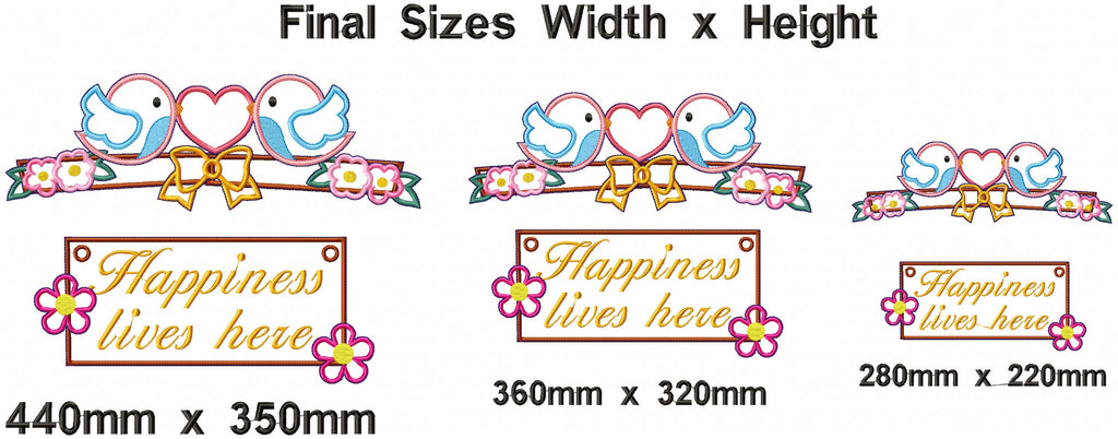 Happiness Lives Here - ITH Project - Machine Embroidery Design