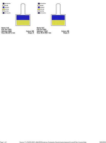 Keychain with the flag of Ukraine - ITH Project - Machine Embroidery Design