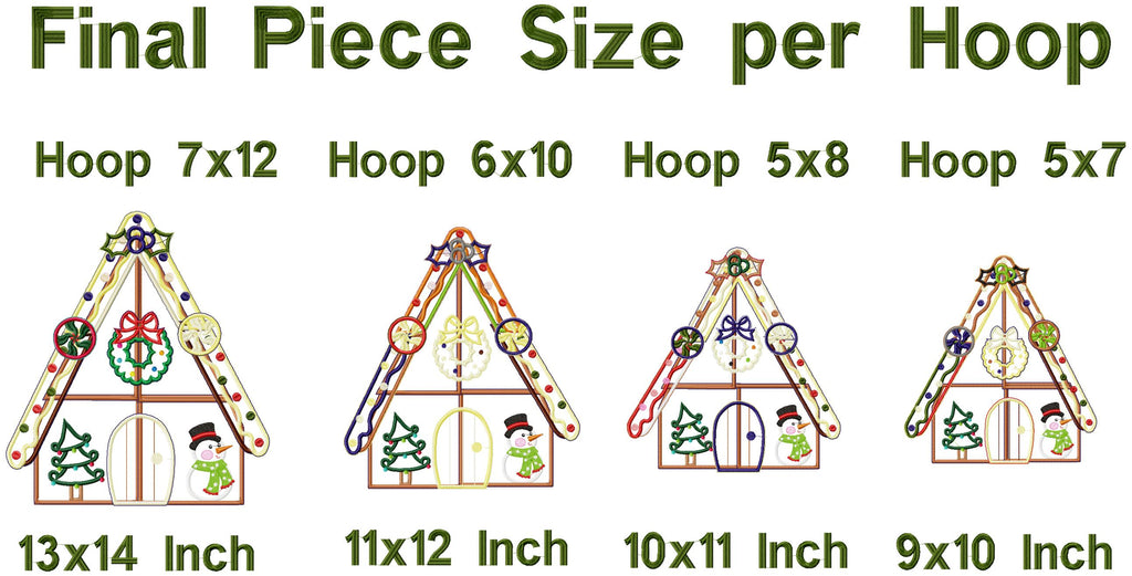 Gingerbread House Christmas Ornament - ITH Project - Machine Embroidery Design