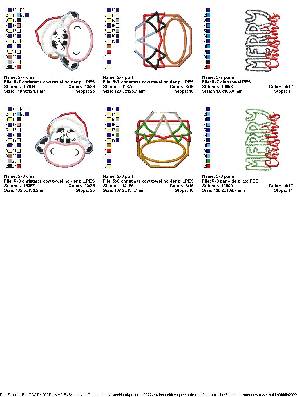 Santa Cow Towel Holder - ITH Project - Machine Embroidery Design