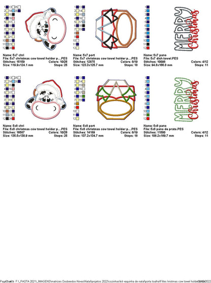 Santa Cow Towel Holder - ITH Project - Machine Embroidery Design