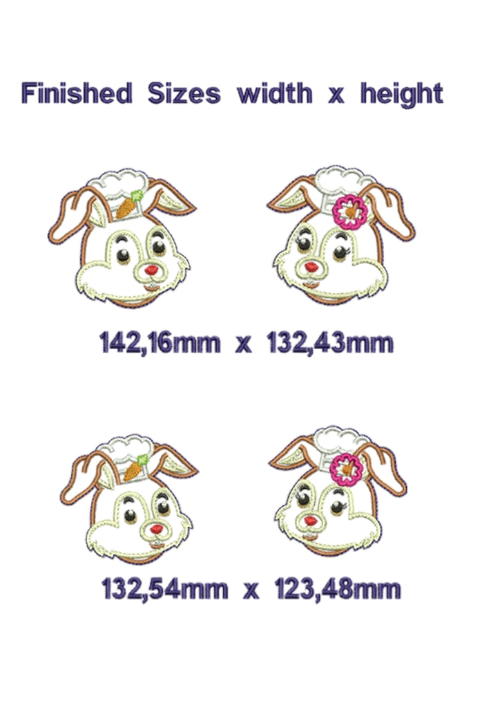 Kitchen Chefs Couple Bunnies - ITH Project - Machine Embroidery Design