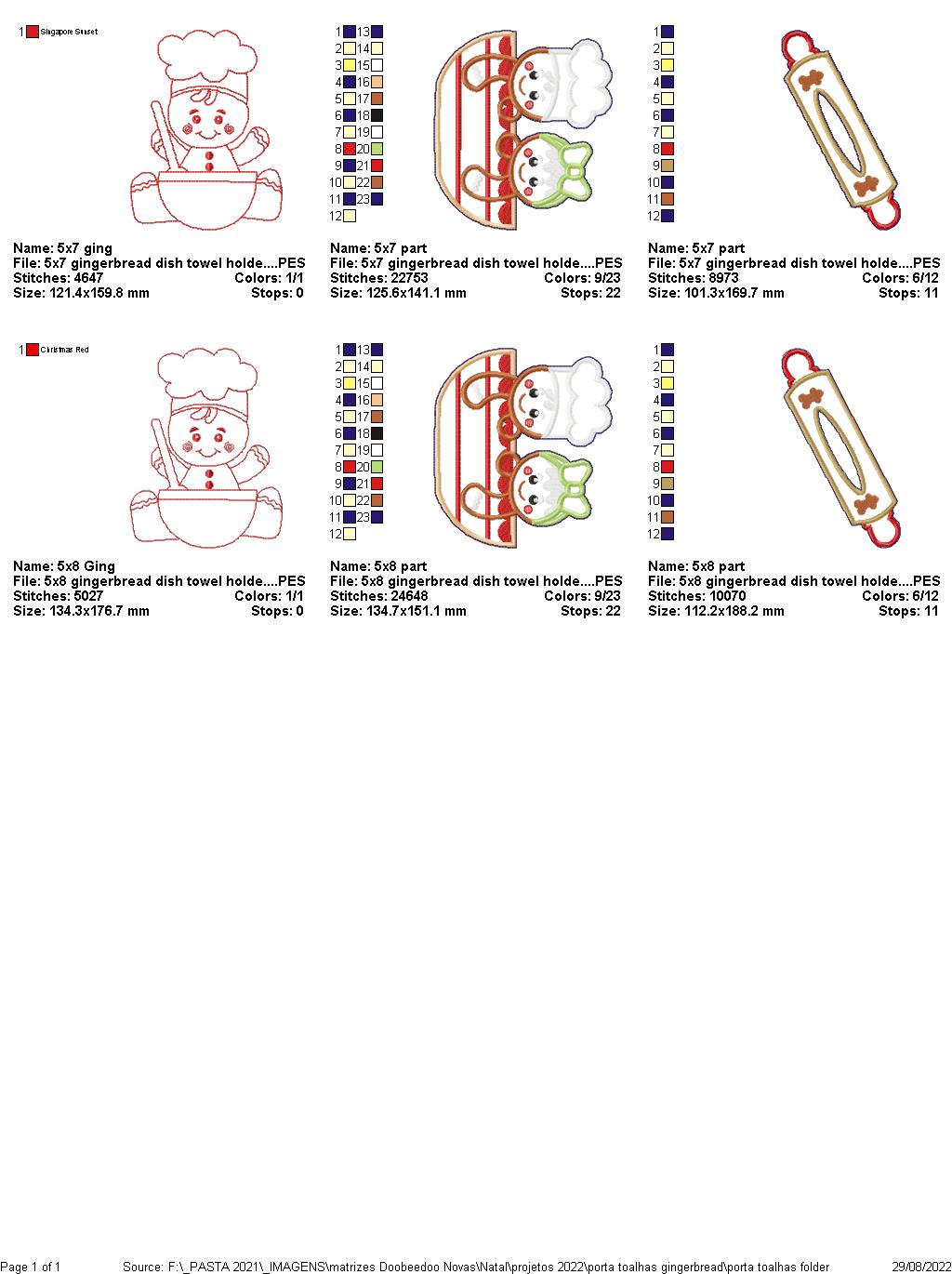 Gingerbread Kitchen Set of 3 Desings - ITH Project - Machine Embroidery Design