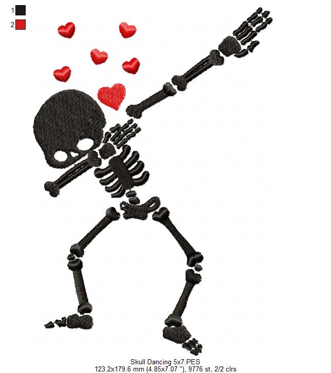 Skull Dancing - Fill Stitch