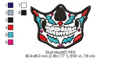 Mexican Skull for Face Masks and Scarfs 2 - Applique