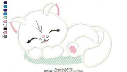 Sleepy Cat - Applique