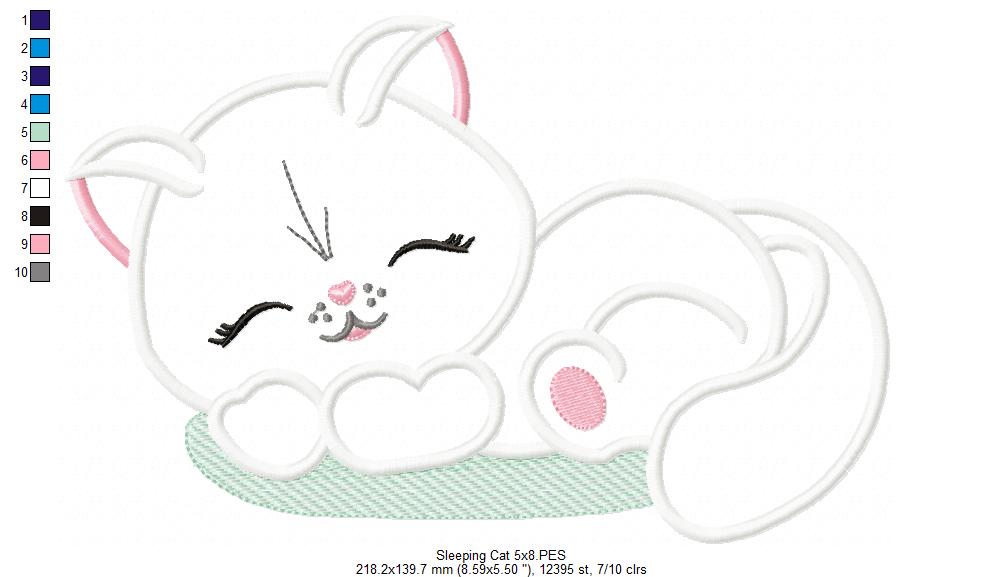 Sleepy Cat - Applique
