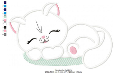 Sleepy Cat - Applique