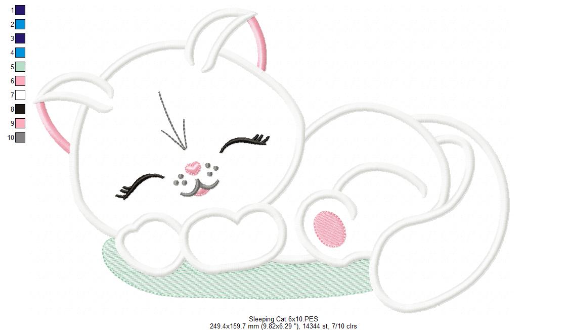Sleepy Cat - Applique