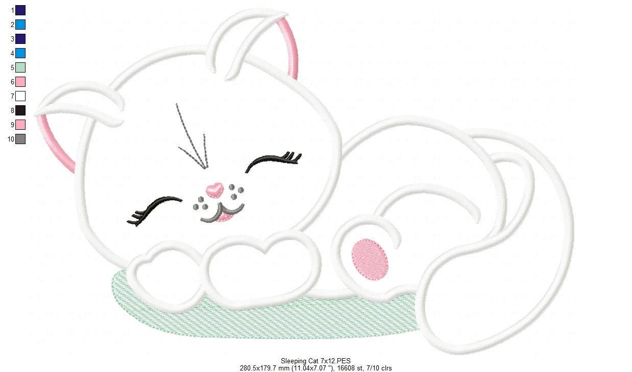 Sleepy Cat - Applique