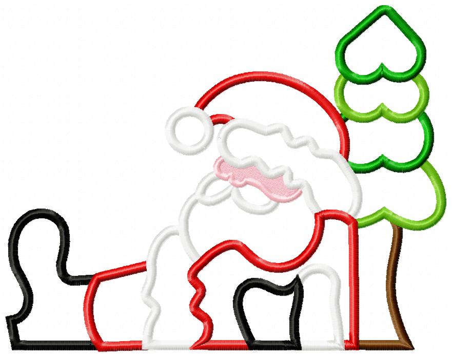 Santa Claus Sleeping - Applique - Machine Embroidery Design