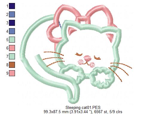 Sleeping Cat - Applique