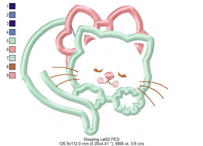 Sleeping Cat - Applique