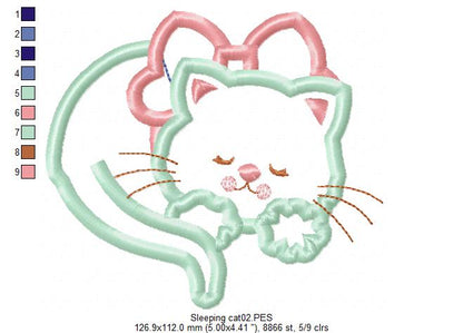 Sleeping Cat - Applique