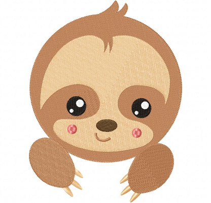 Baby Sloth Face - Fill Stitch - Machine Embroidery Design