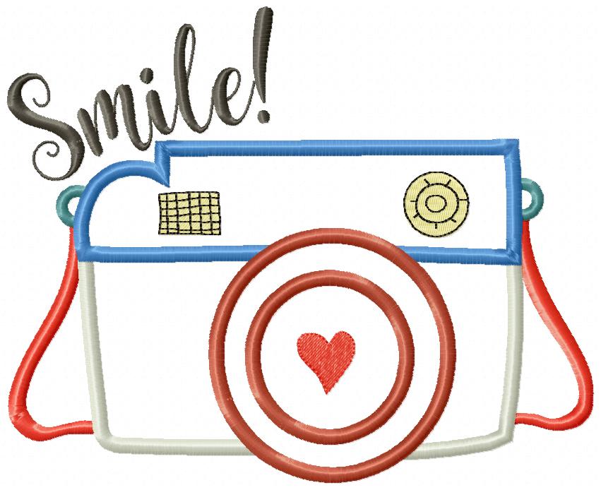 Photographic Camera Smile! - Applique - Machine Embroidery Design