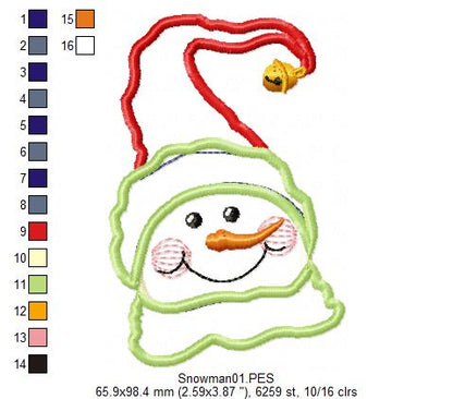 Cute Snowman - Applique