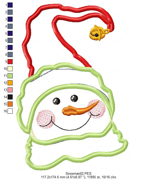 Cute Snowman - Applique