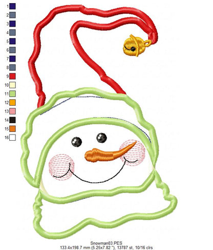 Cute Snowman - Applique