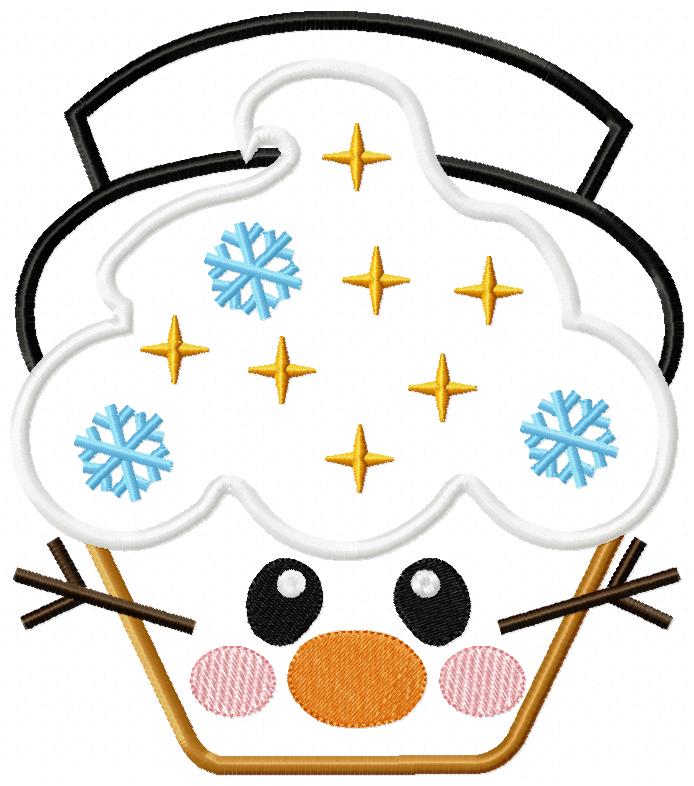 Christmas Cupcakes - Set of 5 designs - Applique