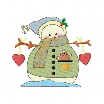 Christmas Snowman in Love - Rippled