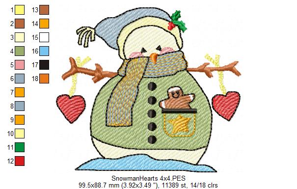 Christmas Snowman in Love - Rippled