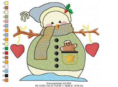 Christmas Snowman in Love - Rippled