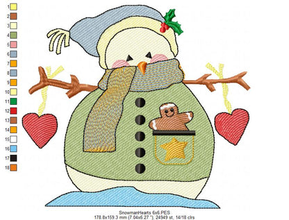 Christmas Snowman in Love - Rippled