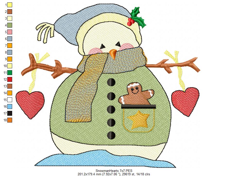Christmas Snowman in Love - Rippled