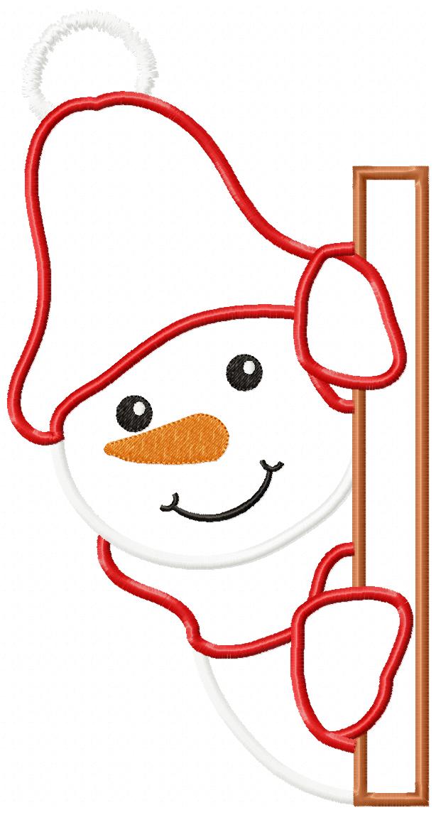 Snowman - Applique - Machine Embroidery Design