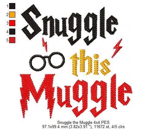 Snuggle this Muggle - Fill Stitch - Machine Embroidery Design