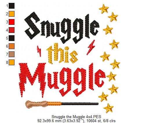 Snuggle this Muggle - Fill Stitch - Machine Embroidery Design