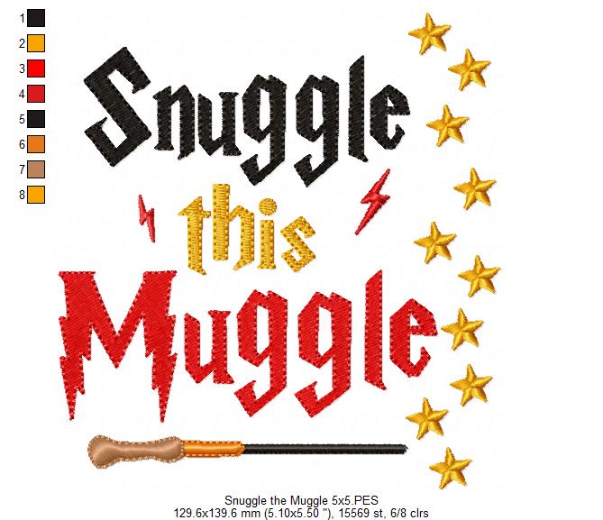 Snuggle this Muggle - Fill Stitch - Machine Embroidery Design